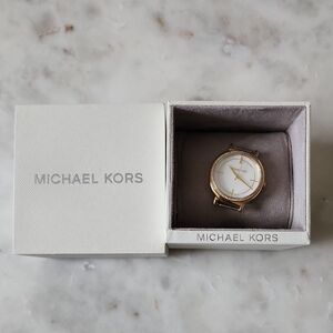Michael Kors Gold-Tone Watch w/ Mother Of Pearl Face Bracelet Needs Replacement